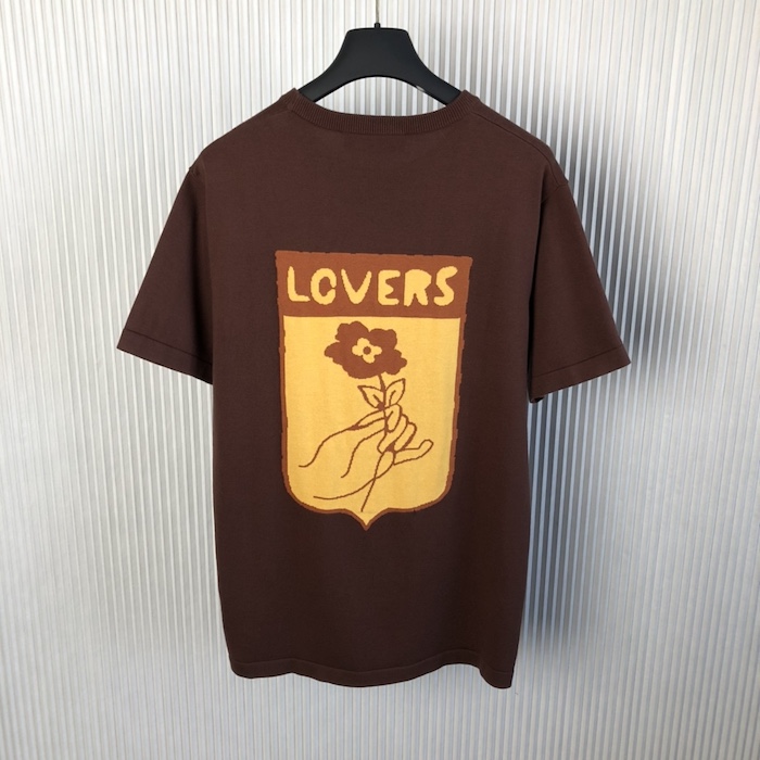 l**is V*t*n short-sleeved cotton intarsia crewneck 1afiwz