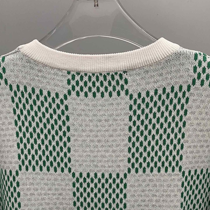 l**is V*t*n damier knitted short-sleeved crewneck 1afix4