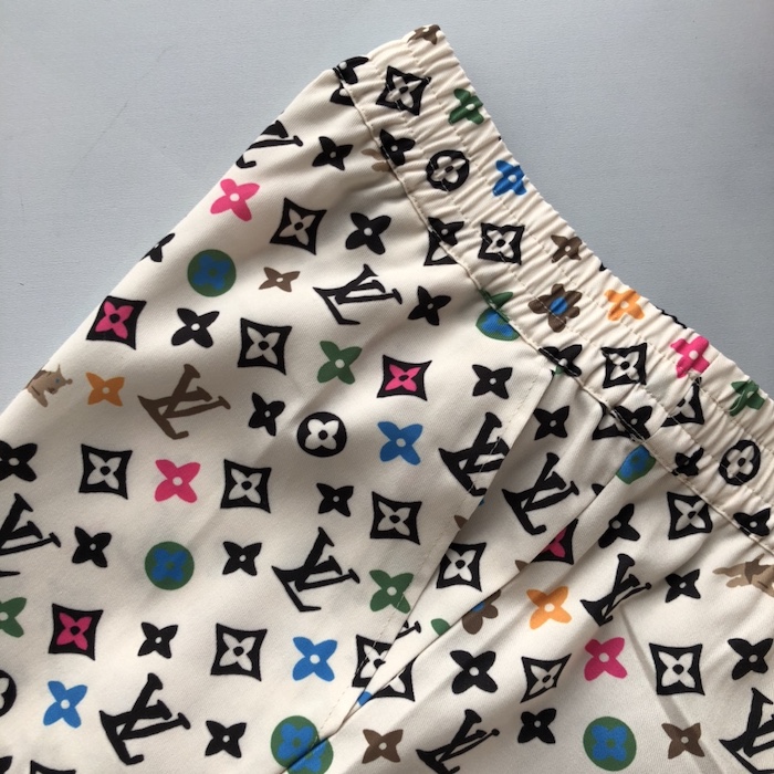 l**is V*t*n monogram printed silk shorts 1afpze