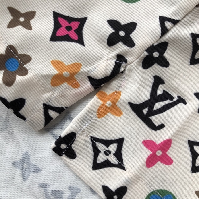 l**is V*t*n monogram printed short-sleeved silk shirt 1afq26