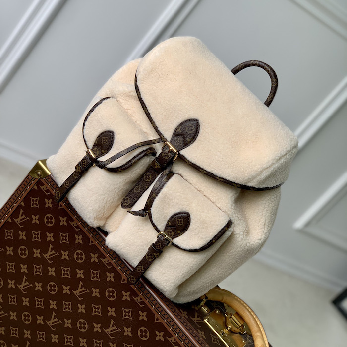 l**is V*t*n monogram shearling backpack m23384