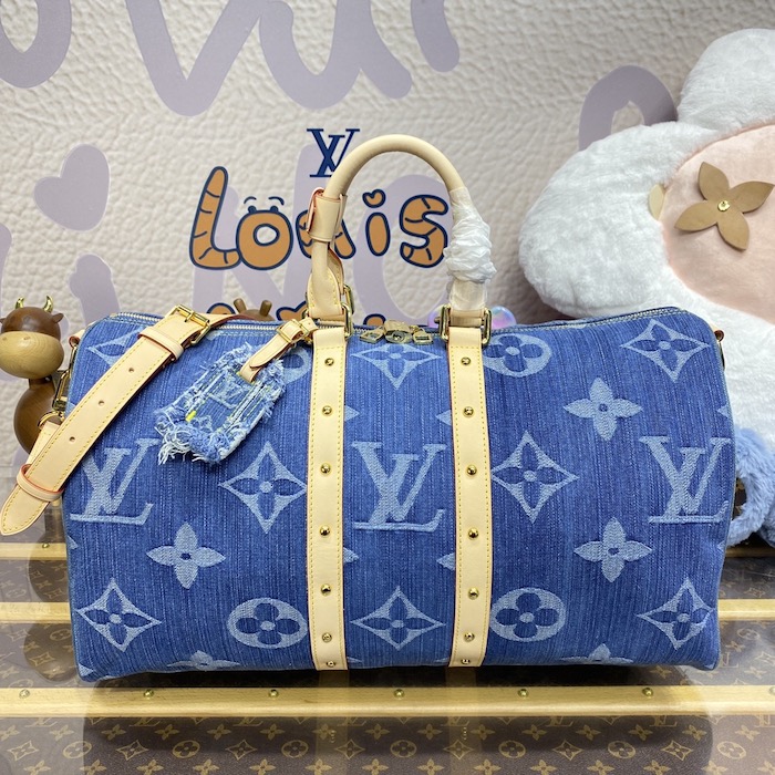 l**is V*t*n monogram denim keepall bandoulière 45 m24315