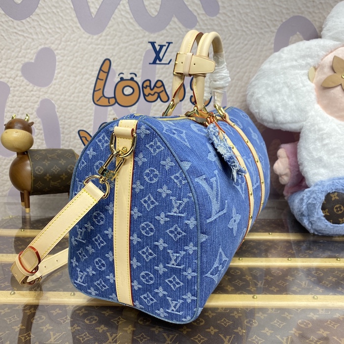 l**is V*t*n monogram denim keepall bandoulière 45 m24315