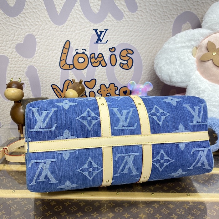 l**is V*t*n monogram denim keepall bandoulière 45 m24315