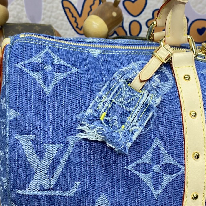 l**is V*t*n monogram denim keepall bandoulière 45 m24315