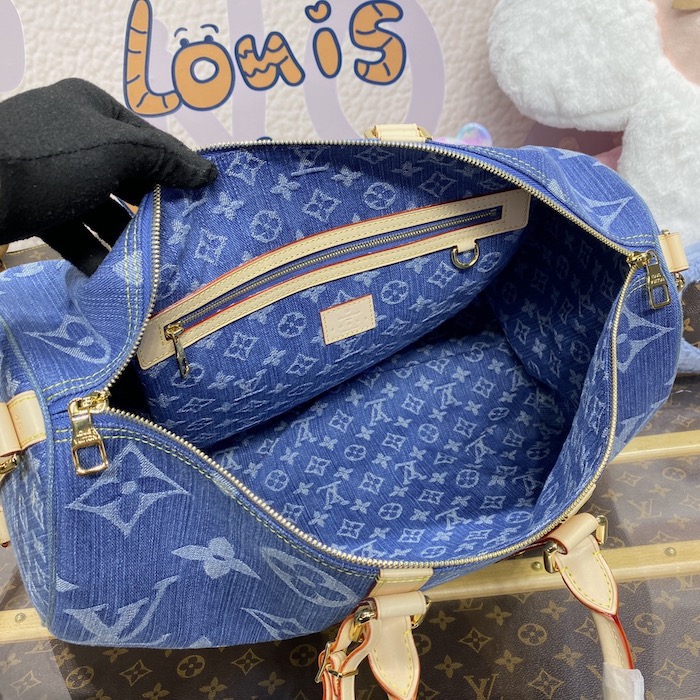l**is V*t*n monogram denim keepall bandoulière 45 m24315
