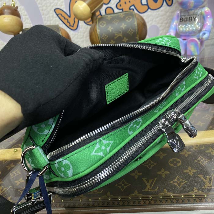 l**is V*t*n taiga cowhide leather alpha messenger green m31014