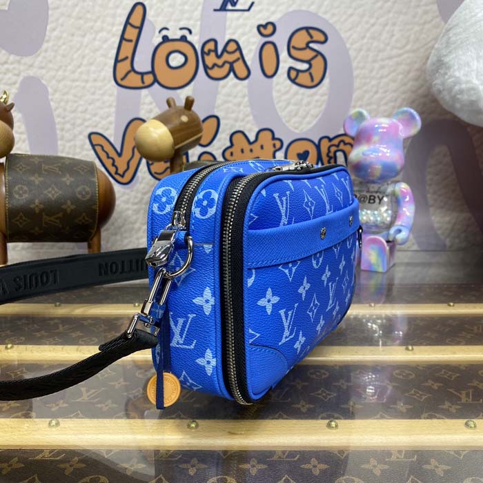 l**is V*t*n taiga cowhide leather alpha messenger blue m31016