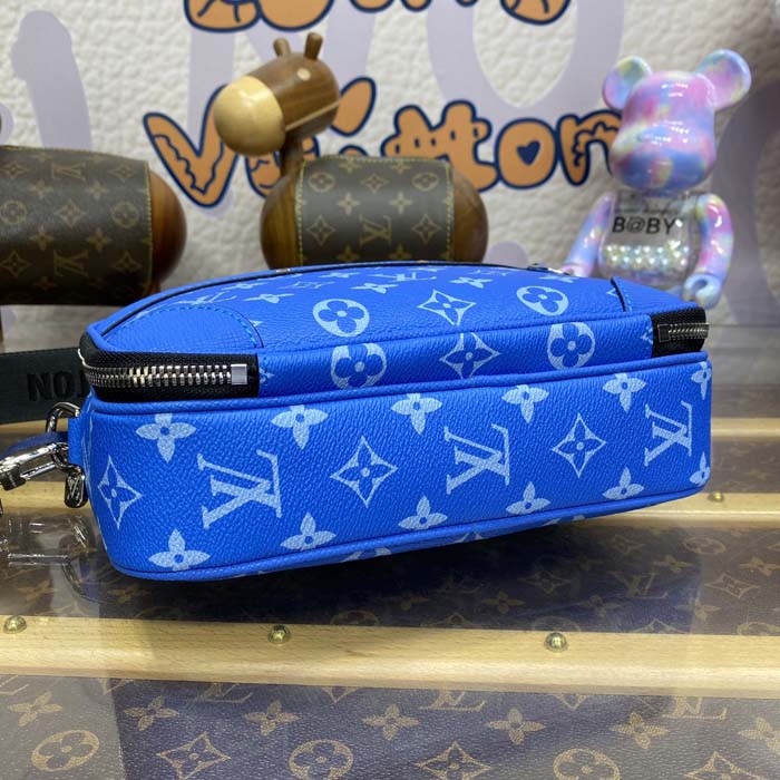 l**is V*t*n taiga cowhide leather alpha messenger blue m31016