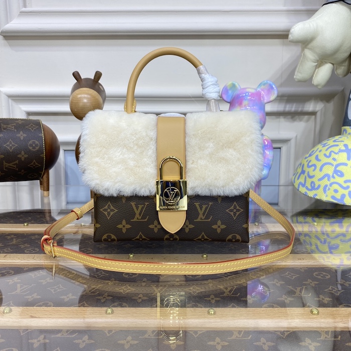 l**is V*t*n monogram canvas and shearling locky bb m46318