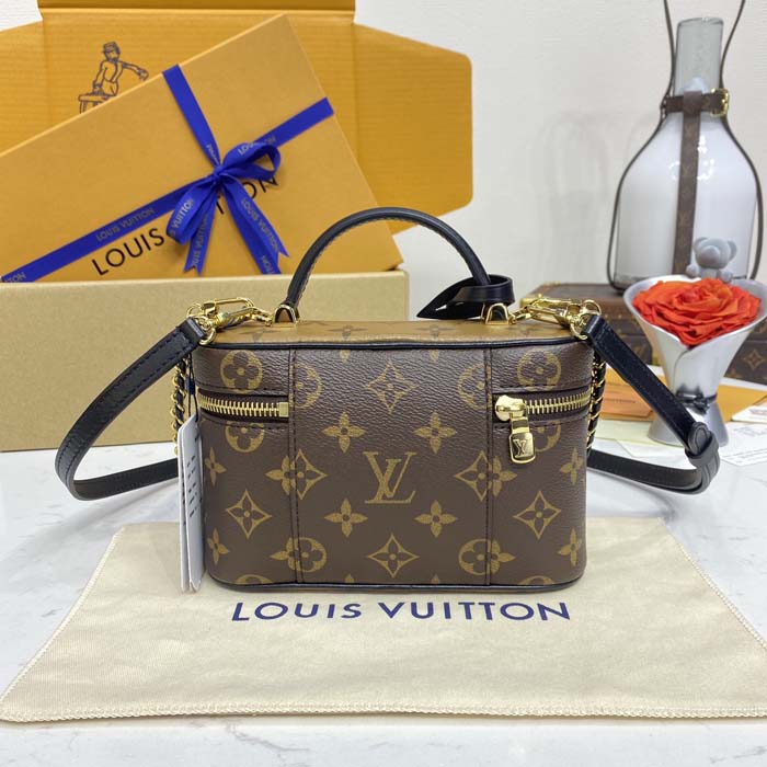 l**is V*t*n monogram coated canvas vanity chain pouch m47125