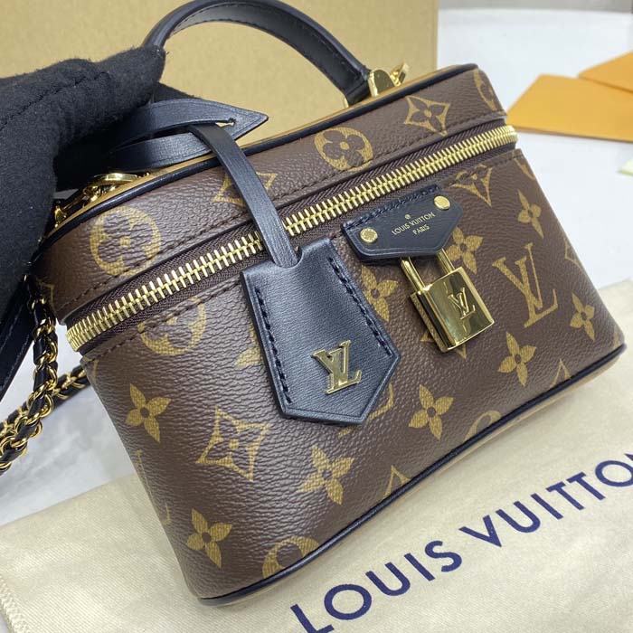 l**is V*t*n monogram coated canvas vanity chain pouch m47125