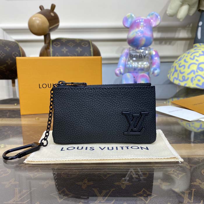 l**is V*t*n black aerogram cowhide leather key pouch m81031