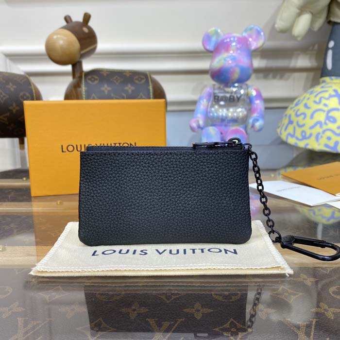 l**is V*t*n black aerogram cowhide leather key pouch m81031