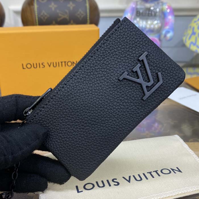 l**is V*t*n black aerogram cowhide leather key pouch m81031