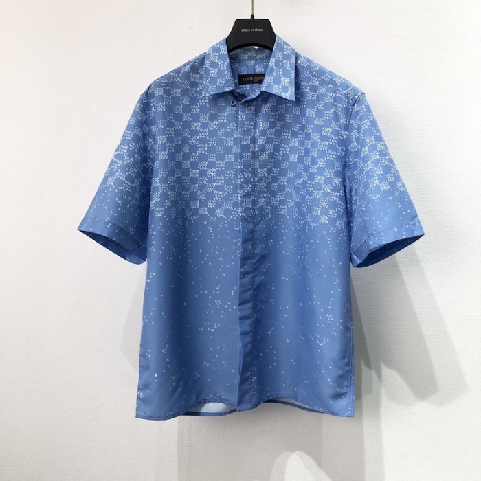 l**is V*t*n damier spread short-sleeved hook detail shirt 1aa5eo
