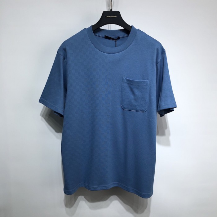 l**is V*t*n half damier pocket t-shirt blue