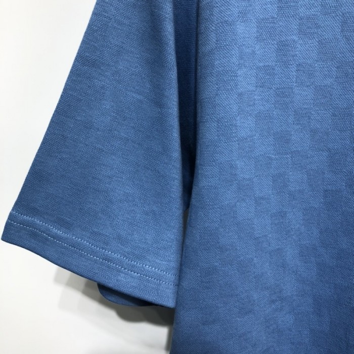 l**is V*t*n half damier pocket t-shirt blue