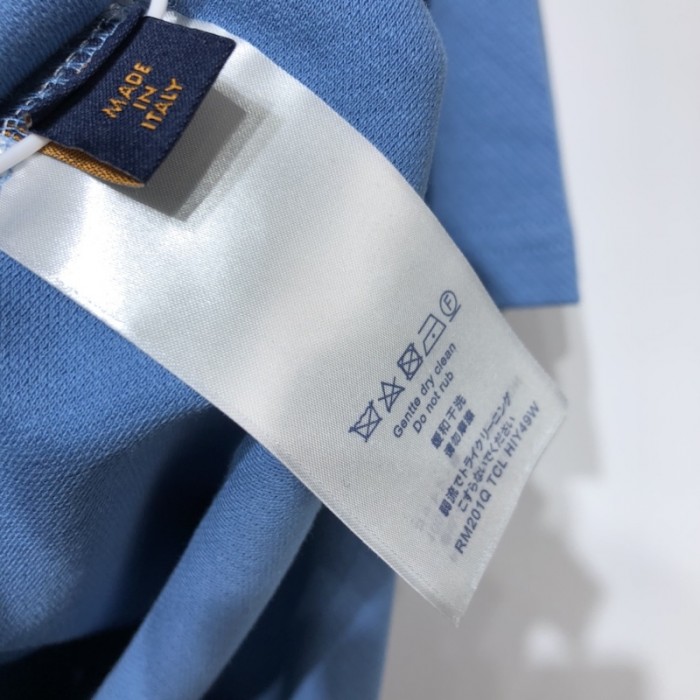 l**is V*t*n half damier pocket t-shirt blue