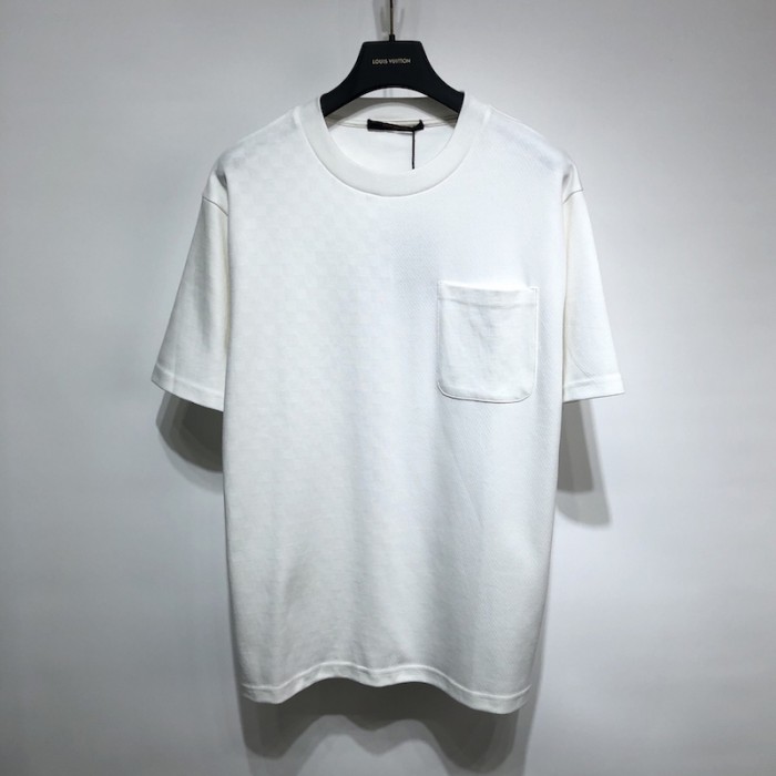 l**is V*t*n half damier pocket t-shirt white