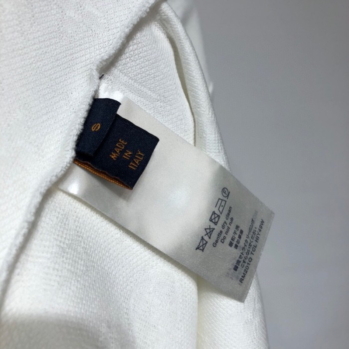 l**is V*t*n half damier pocket t-shirt white