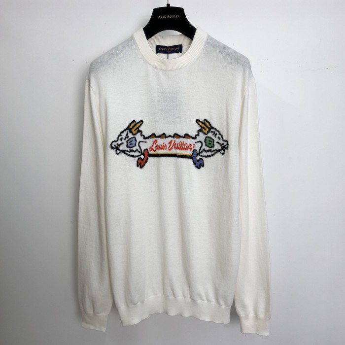 l**is V*t*n intarsia jacquard graphic cashmere crewneck 1a9go5