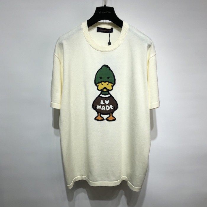 l**is V*t*n intarsia jacquard duck short-sleeved crewneck 1a9gon