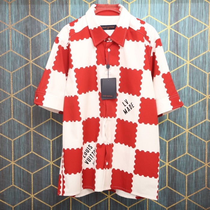 l**is V*t*n giant damier short-sleeved shirt 1a9gs0