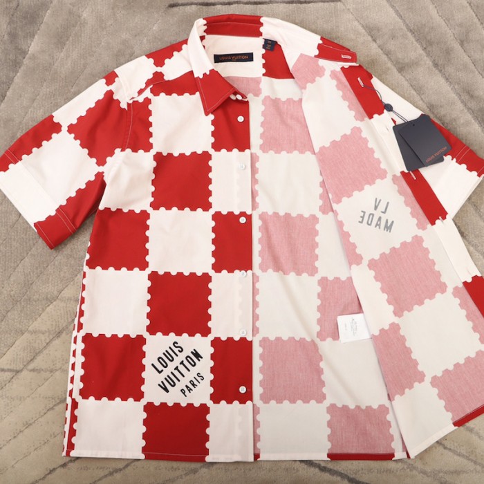 l**is V*t*n giant damier short-sleeved shirt 1a9gs0