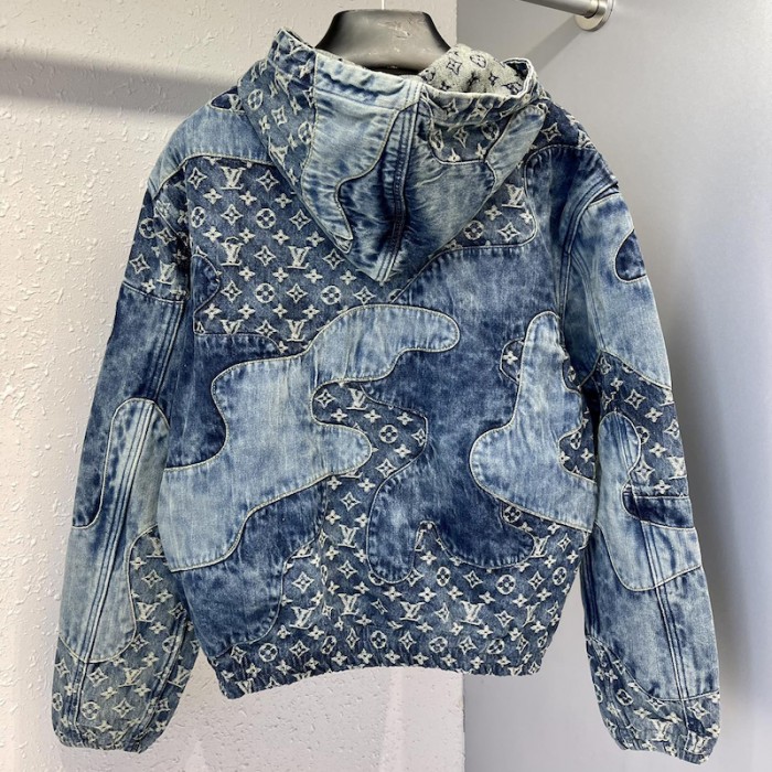 l**is V*t*n monogram patchwork denim hoodie 1a9k6d