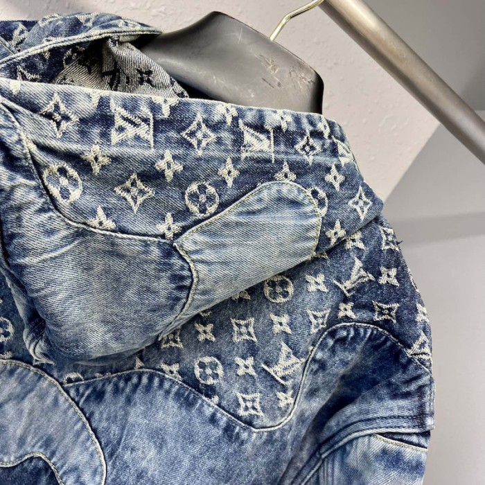 l**is V*t*n monogram patchwork denim hoodie 1a9k6d