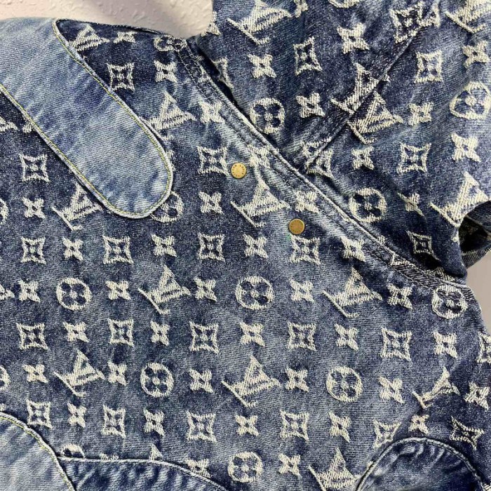 l**is V*t*n monogram patchwork denim hoodie 1a9k6d