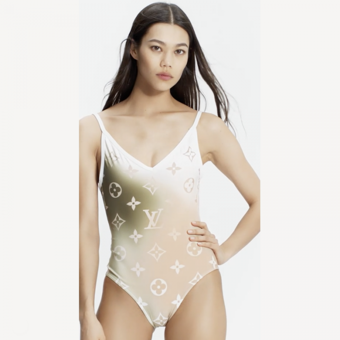 l**is V*t*n monogram gradient cut-out one-piece swimsuit 1a9x2h