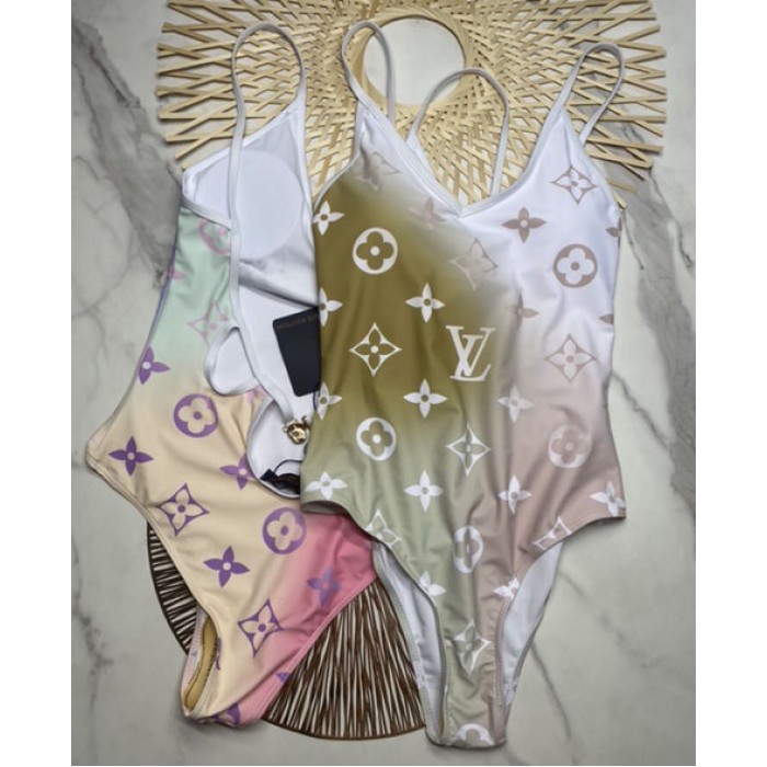 l**is V*t*n monogram gradient cut-out one-piece swimsuit 1a9x2h