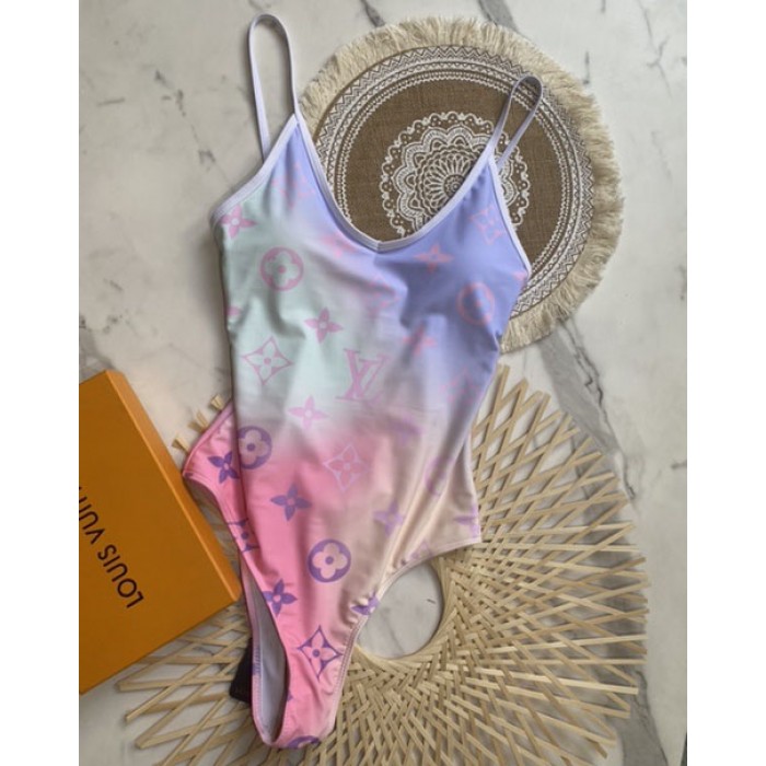 l**is V*t*n monogram gradient cut-out one-piece swimsuit 1a9x2p
