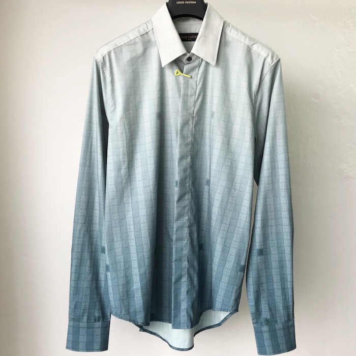 l**is V*t*n damier striped long sleeve shirt 1aa4w4