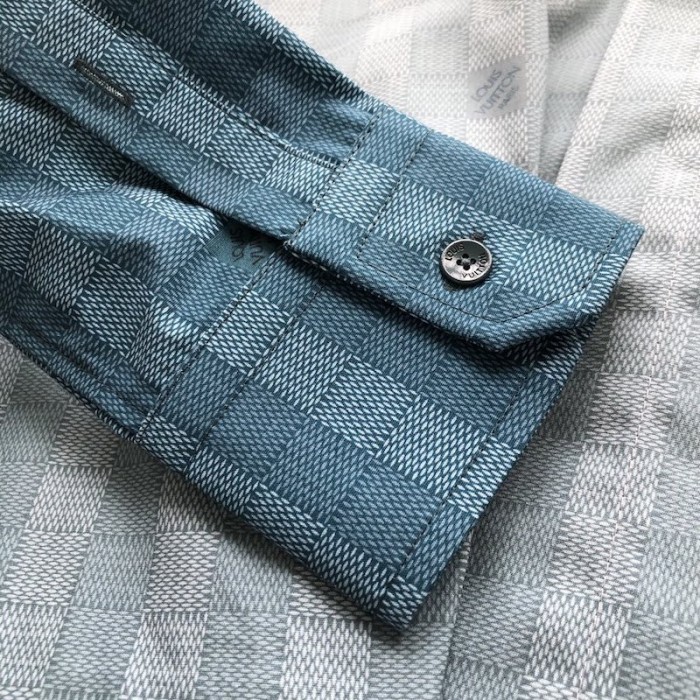 l**is V*t*n damier striped long sleeve shirt 1aa4w4
