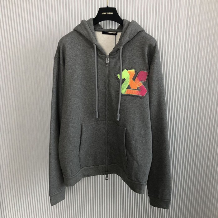 l**is V*t*n 3d lv graffiti embroidered zipped hoodie 1aa4x5