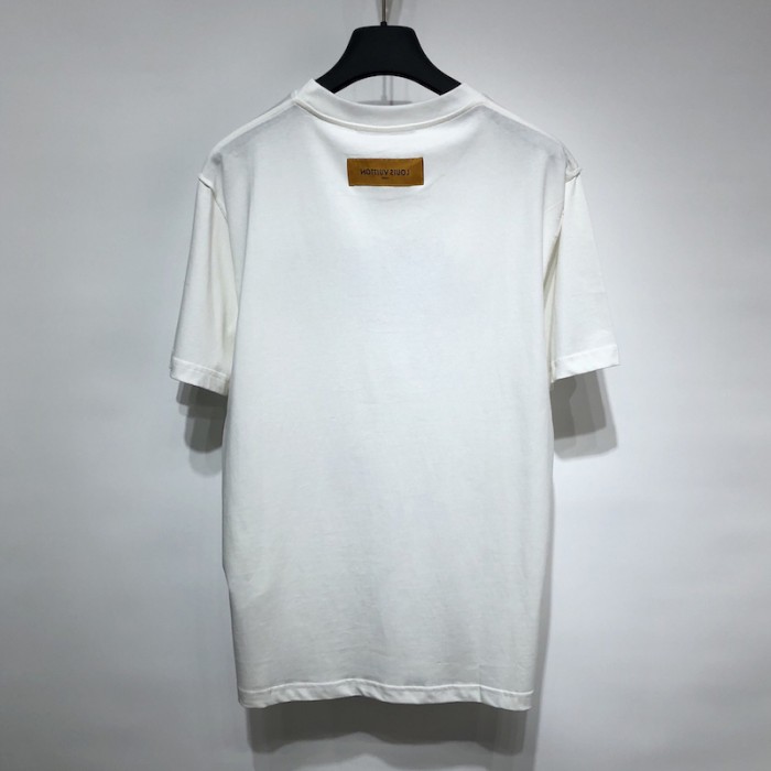 l**is V*t*n 3d lv graffiti embroidered t-shirt white