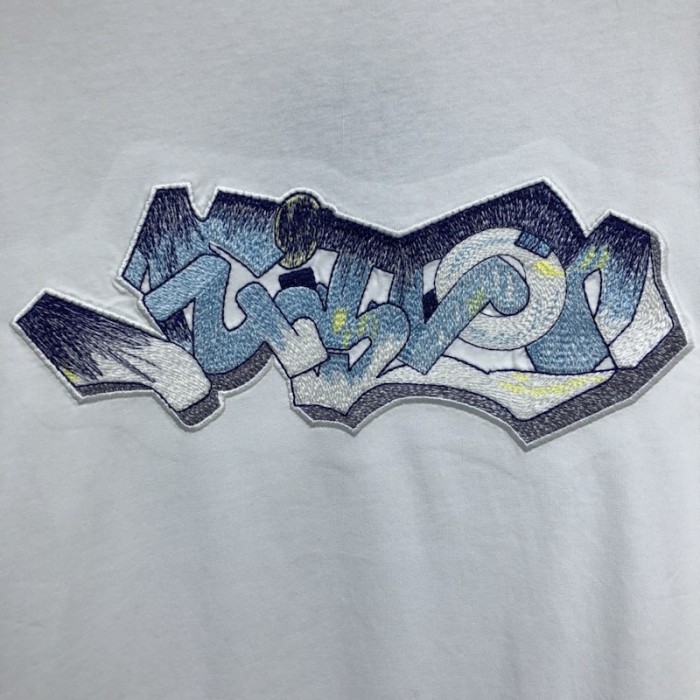 l**is V*t*n 3d lv graffiti embroidered t-shirt white