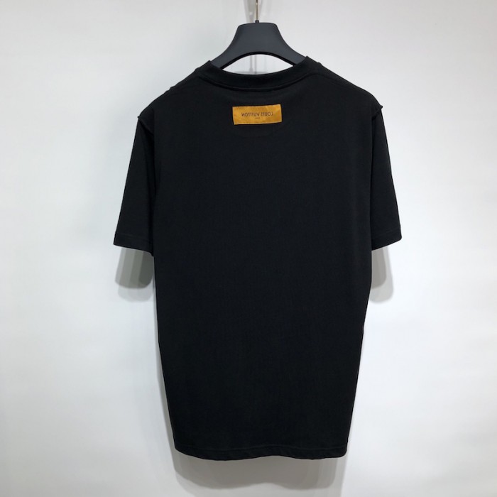 l**is V*t*n 3d lv graffiti embroidered t-shirt black