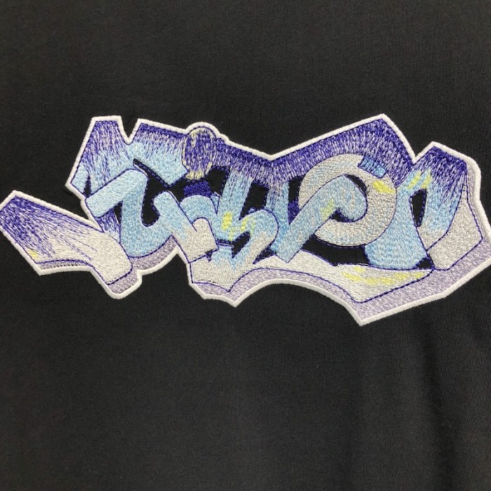 l**is V*t*n 3d lv graffiti embroidered t-shirt black
