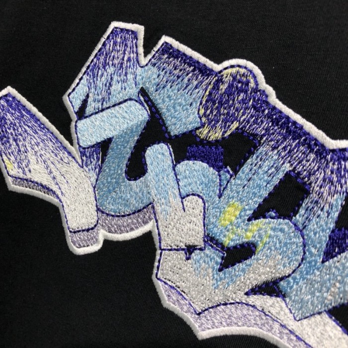 l**is V*t*n 3d lv graffiti embroidered t-shirt black