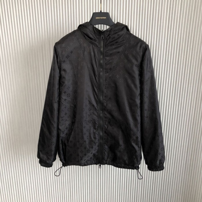 l**is V*t*n lvse monogram reversible windbreaker black