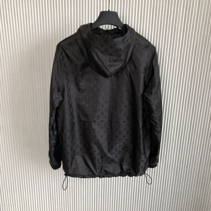 l**is V*t*n lvse monogram reversible windbreaker black