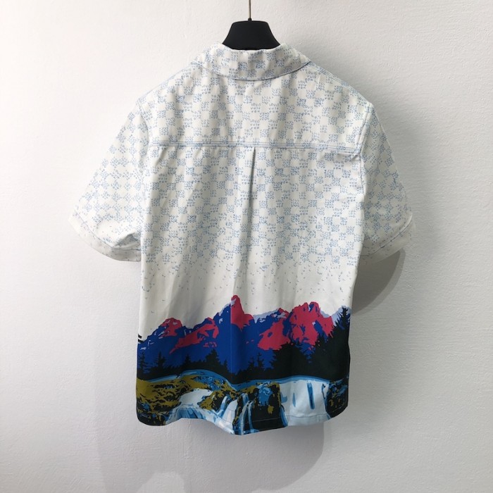 l**is V*t*n landscape short-sleeved denim shirt 1aa5c2