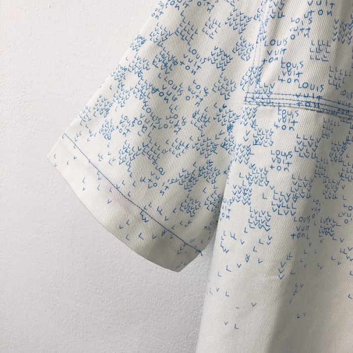 l**is V*t*n landscape short-sleeved denim shirt 1aa5c2
