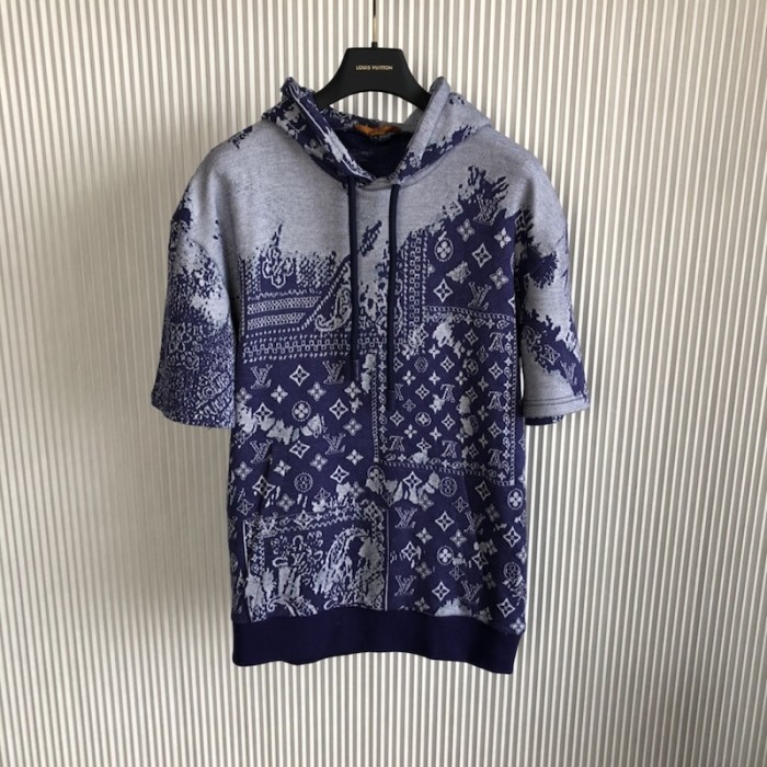 l**is V*t*n monogram bandana short-sleeved hoodie 1aa5eg