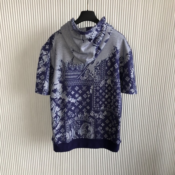 l**is V*t*n monogram bandana short-sleeved hoodie 1aa5eg