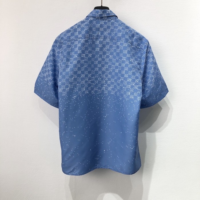 l**is V*t*n damier spread short-sleeved hook detail shirt 1aa5eo